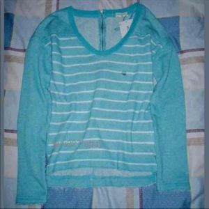 MELROSE CHIC Stripe V Neck Sweatshirt